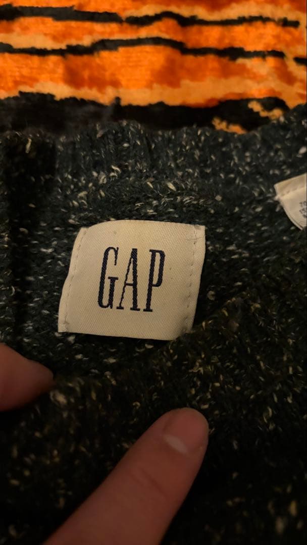 90s old GAP ニットセーター グリーン バーズアイ