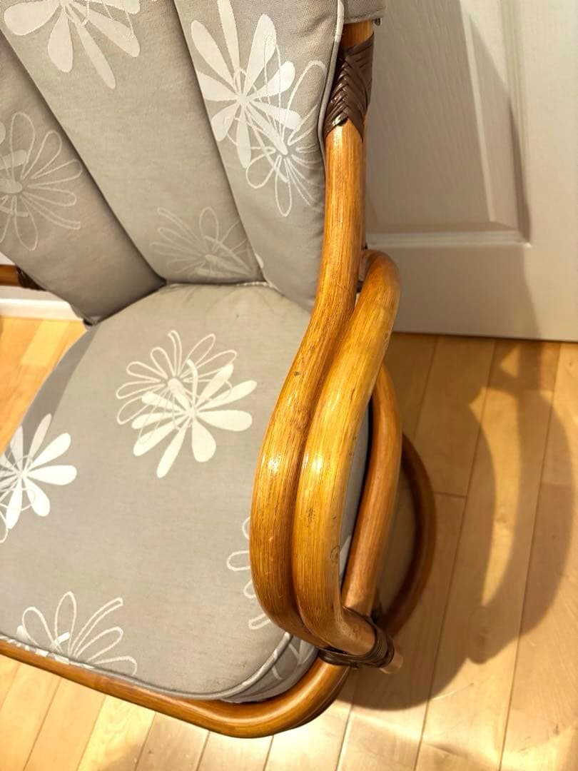 籐　ラタン　椅子　チェア　回転　アンティーク　レトロ