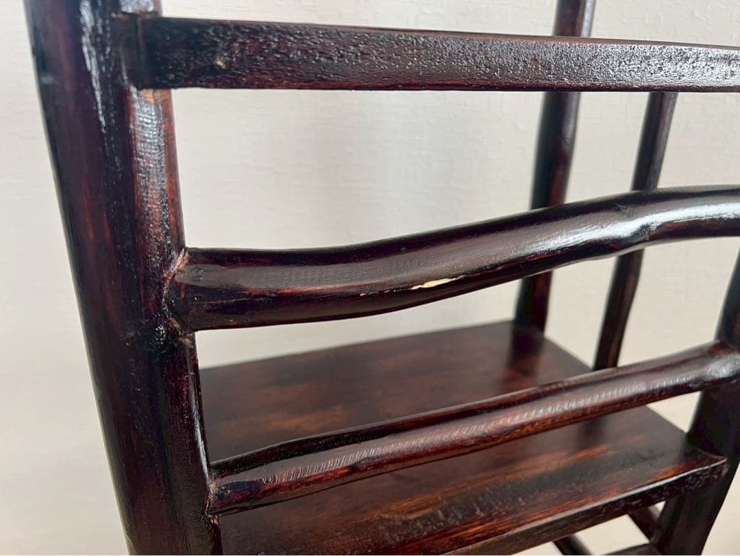 ウッドラック　原木ナチュラル4段　ダークブラウン