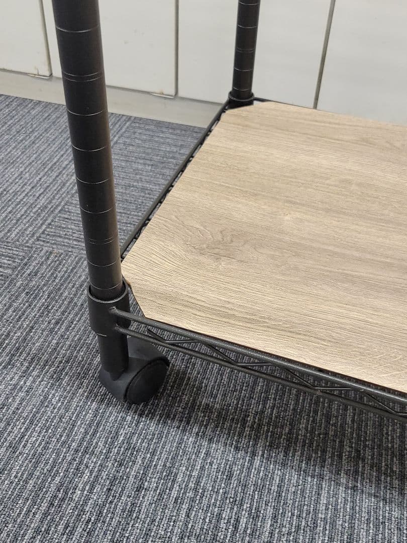 【ワケアリ】 ルミナスノワール スチールラック ５段 リバーシブル天板付き