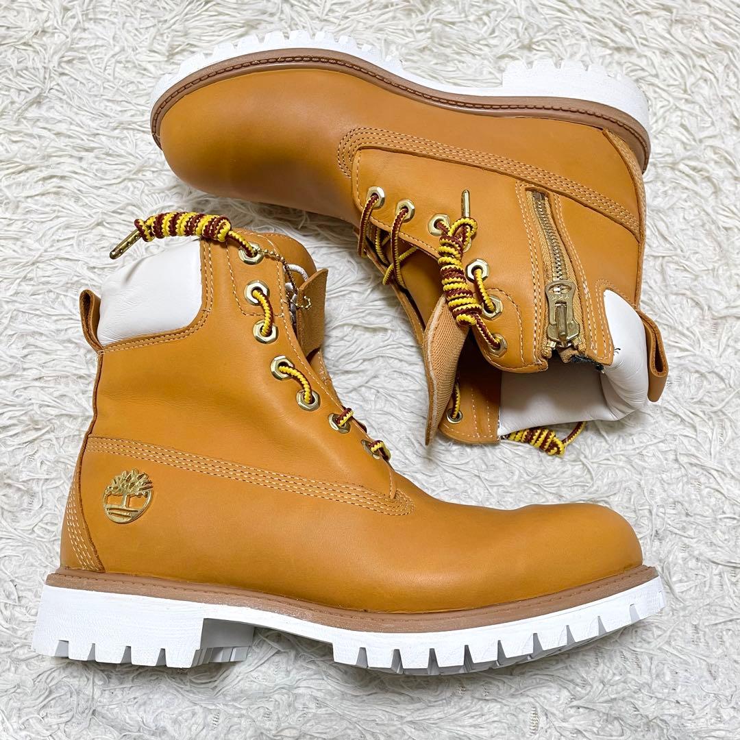 【美品】Timberland x STUSSY レザー6インチジップブーツ