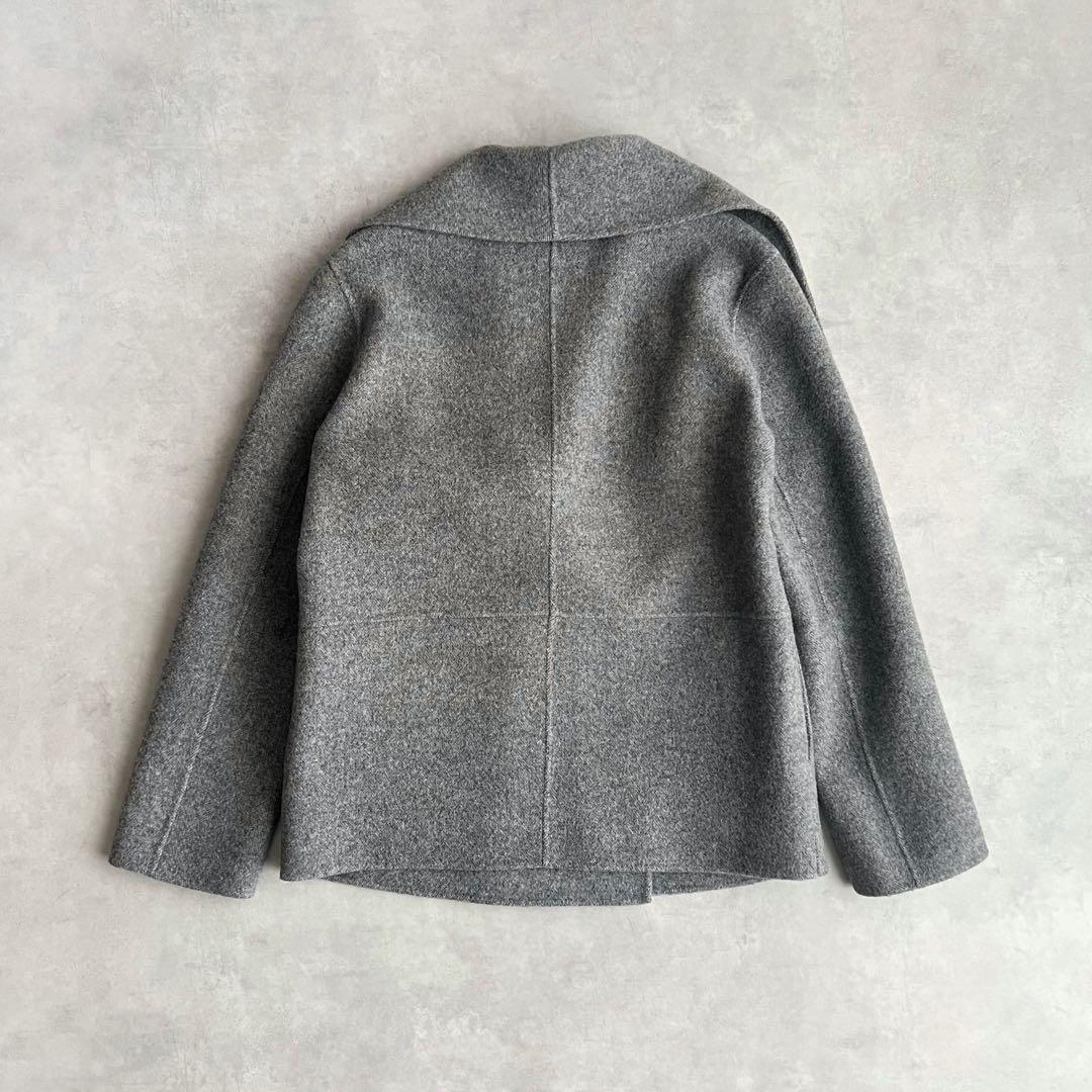 BEIGE, ベイジ　ウールカシミヤ　ビッグカラー　コート　グレー　4