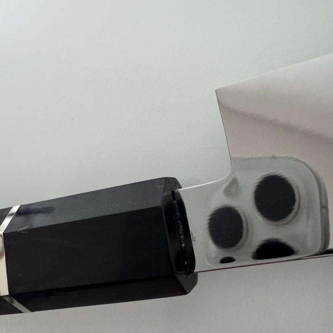 270mm 切付柳刃包丁 全鋼 鏡面 黒檀・黒水牛角八角柄