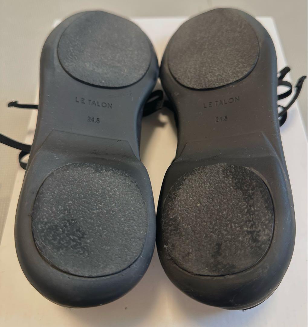 ルタロン　ダブルリボンバレリーナ　ブラック　24.5cm