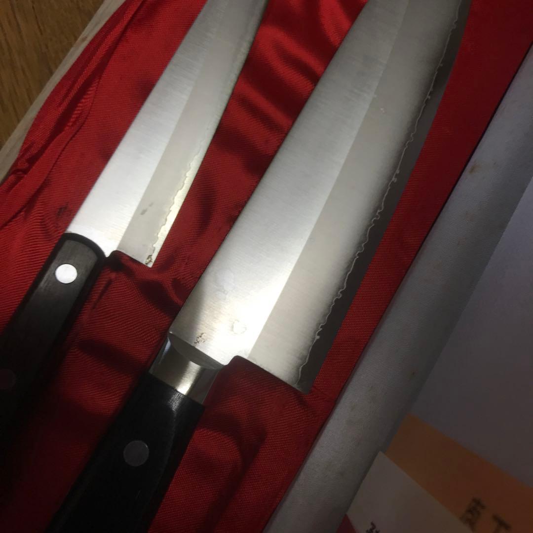 越前打刃物　包丁2本セット ステンレス製 2本 木製ケース入り　福井県