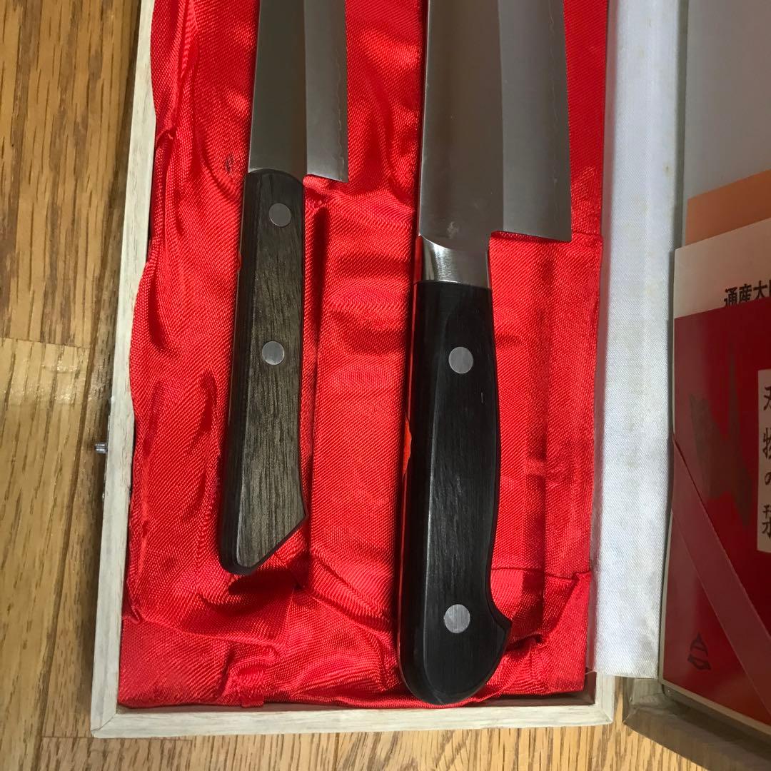越前打刃物　包丁2本セット ステンレス製 2本 木製ケース入り　福井県