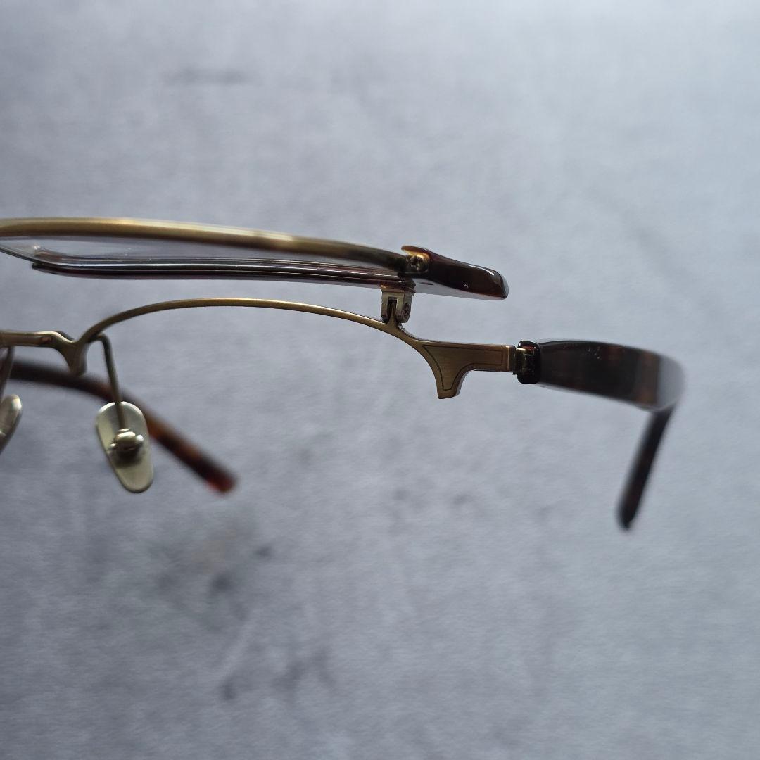 跳ね上げ式 メガネ サーモント ブラウンデミ/アンティークゴールド ノーブランド