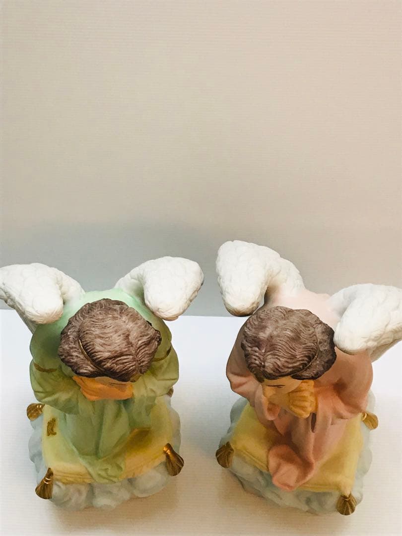 【高級イタリア聖像】✞祈りを捧げる天使セット 家庭祭壇用　宗教彫刻