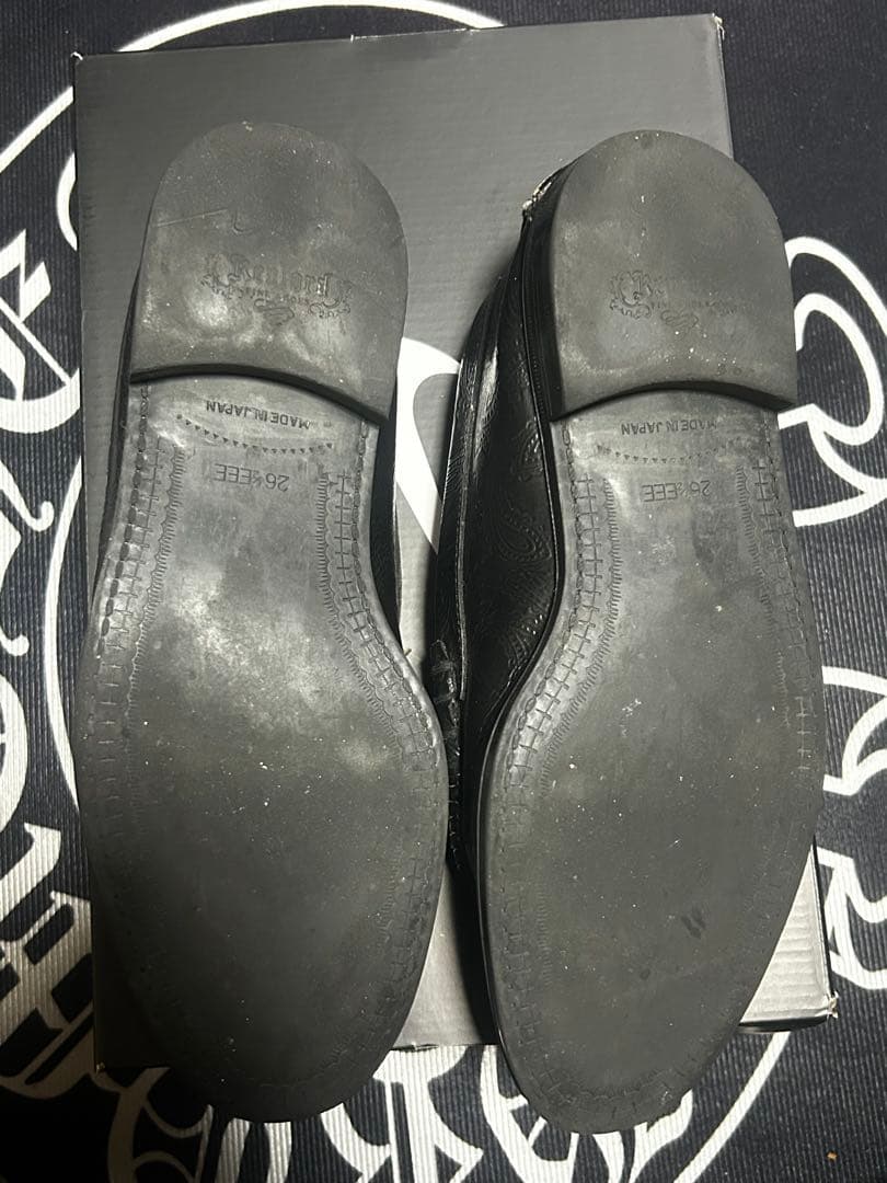 Kenford エンボスローファー ブラック ペイズリー