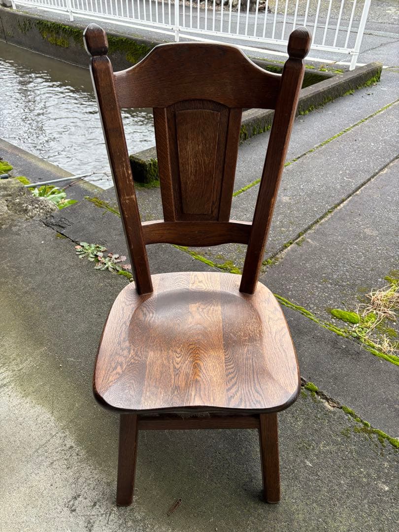オランダ製　オーク無垢　ダイニングチェア　1脚　アンティーク