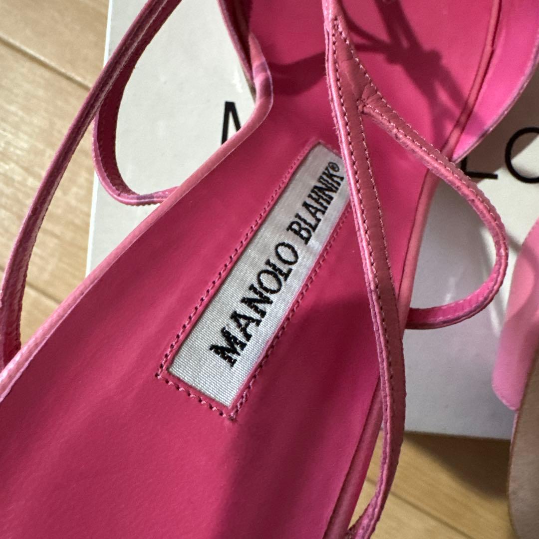 未使用品　Manolo Blahnik ピンク ハイヒールサンダル 35