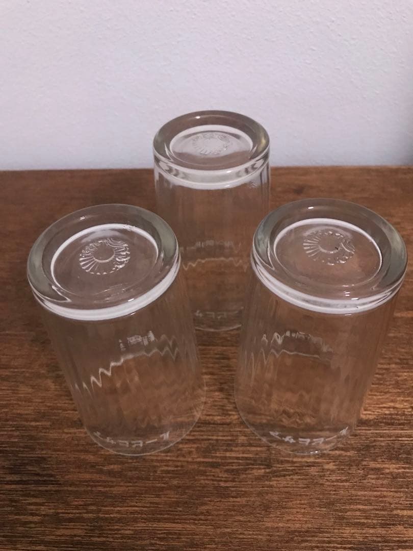 戦前 未使用品 3個セット アサヒビール リボンシトロン グラス ガラス 昭和