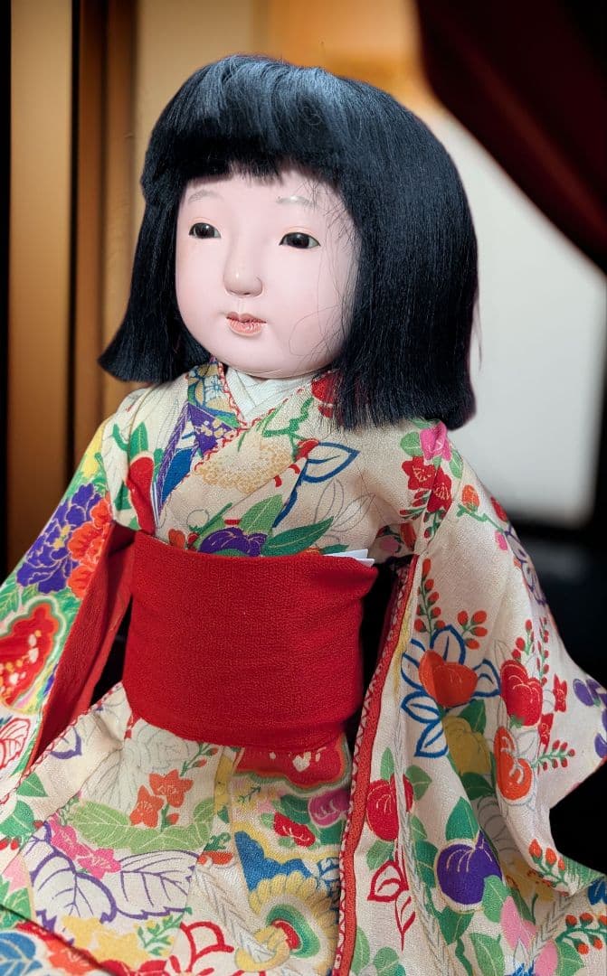 w*e様 市松人形 　川島秀山　(清次郎)　花柄着物　12号