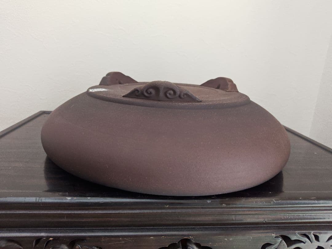 陶器製 盆栽鉢　浅型鉢 直径約41cm×11.5cm 落款　陶陽　松本武