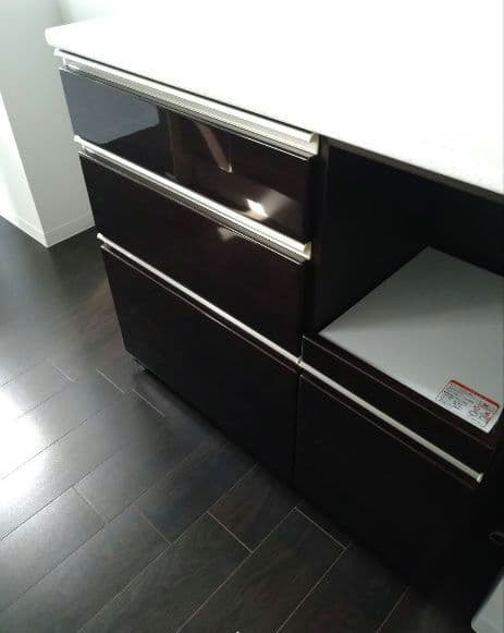 【専用】ニトリ キッチンカウンター ダークブラウン キッチン収納 引き出し付き