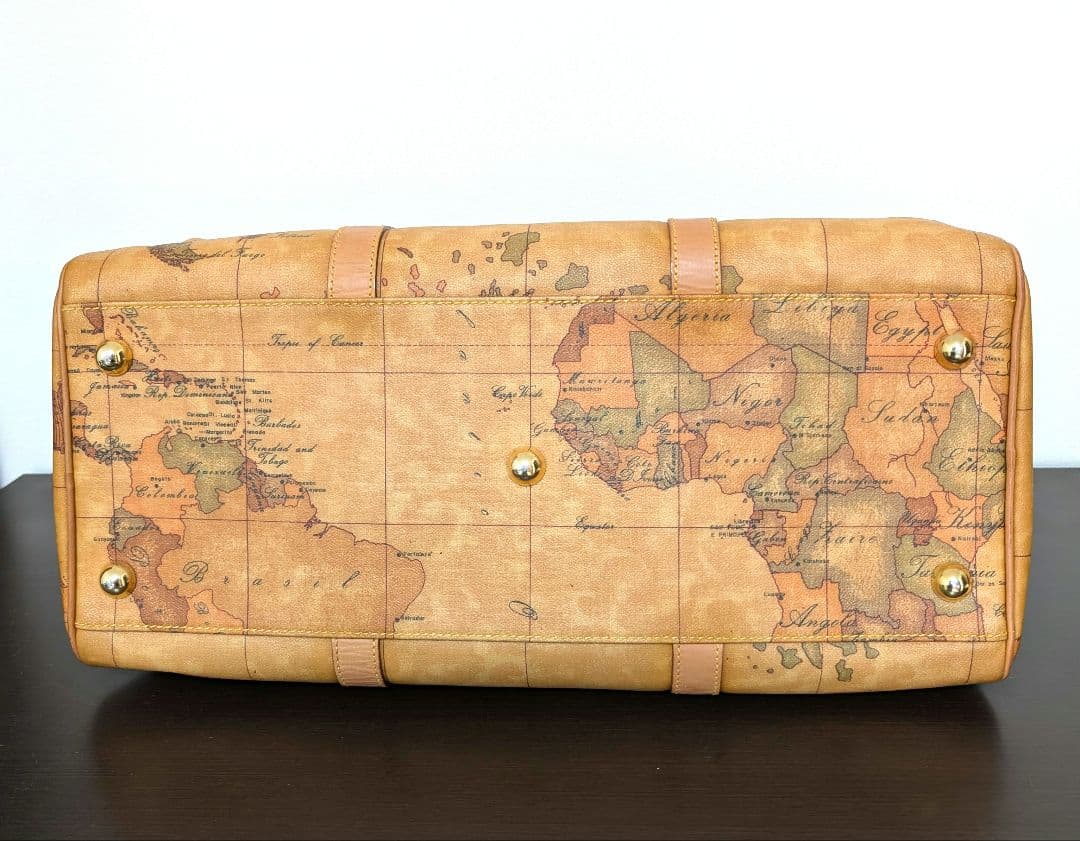 【美品】 プリマクラッセ ボストンバッグ 大容量 総柄 PVC レザー