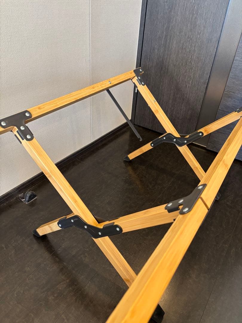 美品　Hilander(ハイランダー) バンブーロールトップテーブル 120