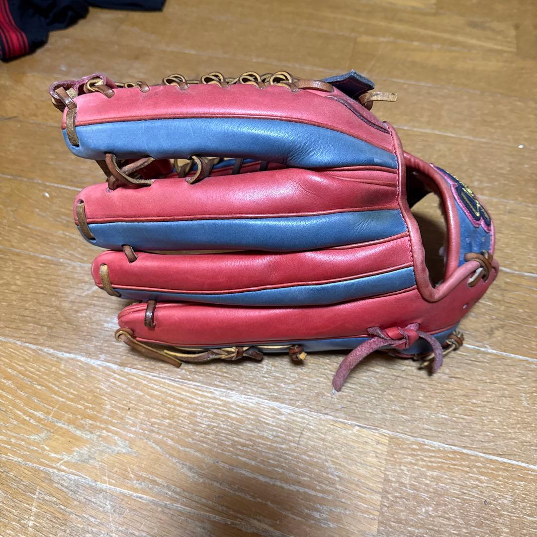 久保田スラッガー 外野用軟式グローブ 赤/青