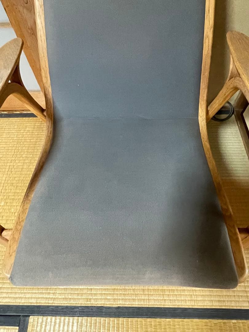 昭和レトロ　リクライニングチェア　1人掛け椅子　布張り