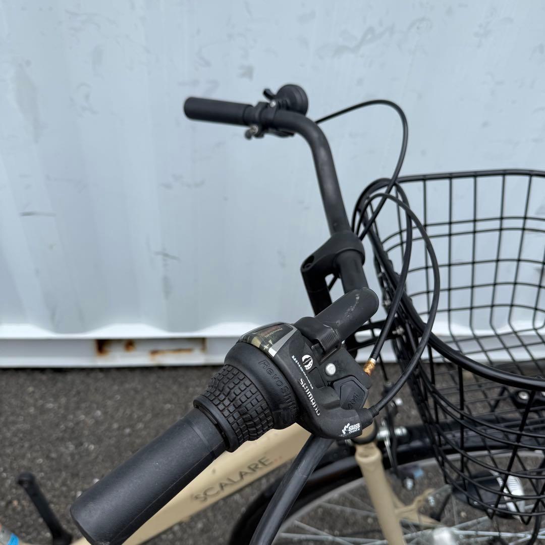 【都内/千葉引取】街乗り用自転車 27インチ カゴ/鍵/オートライト/6段変速付