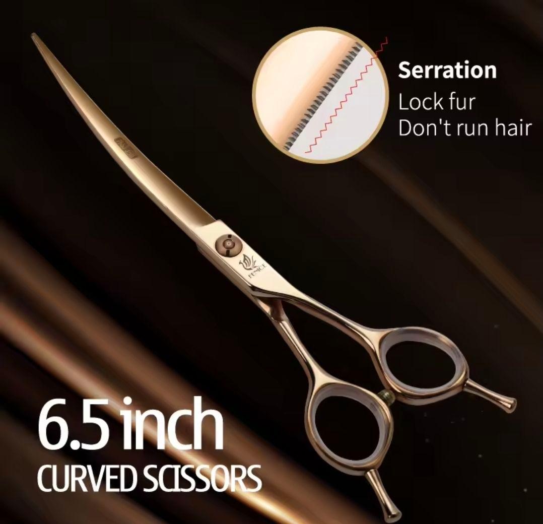 【売約済】新品★フェニーチェ ★カーブシザー ギザ刄★6.5in シザーケース付