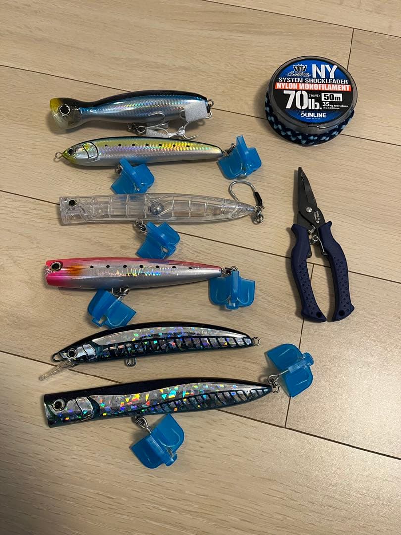 ルアーセットと70lbライン