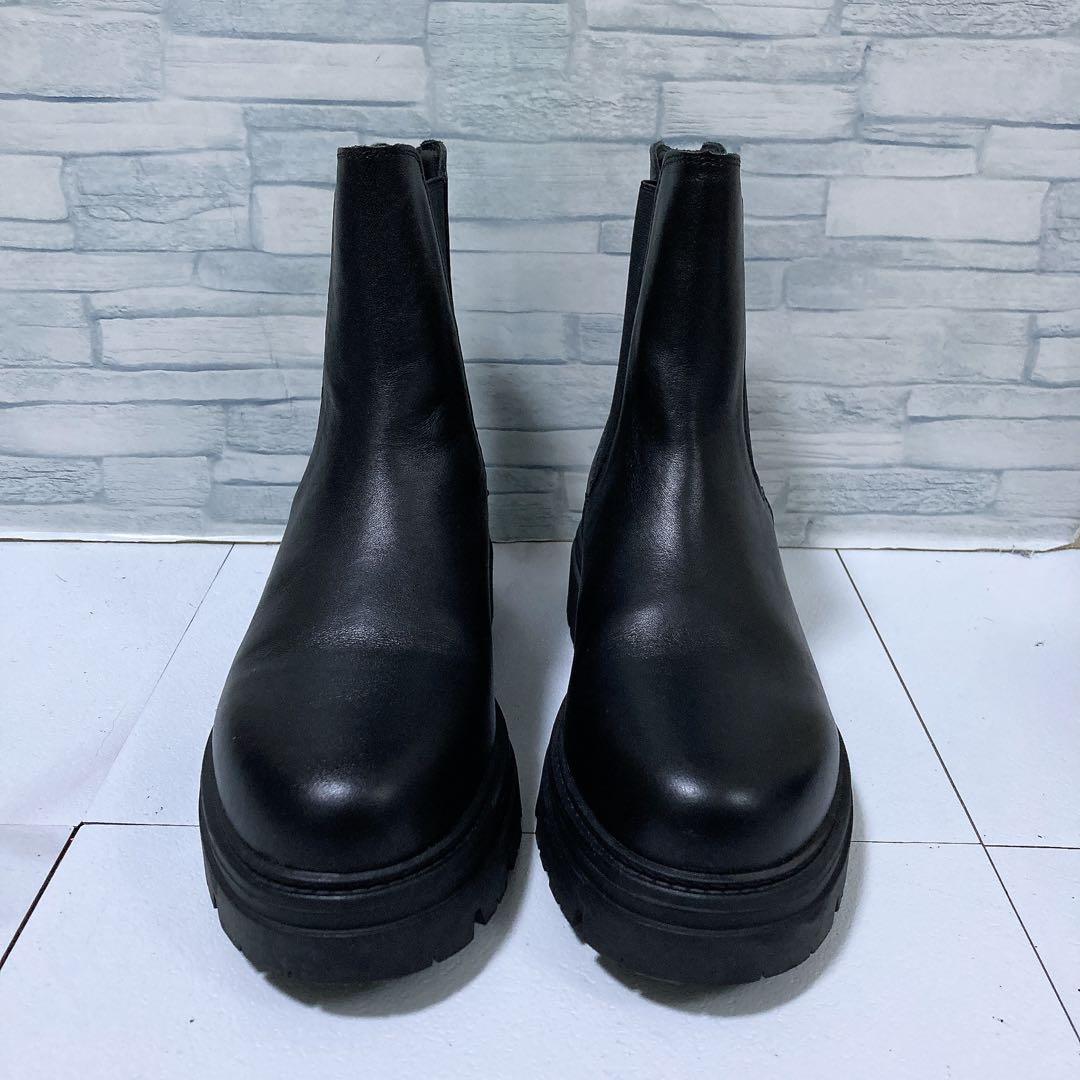 極美品 REMME レメ サイドゴアブーツ 厚底 バックジップ 本革 黒 39