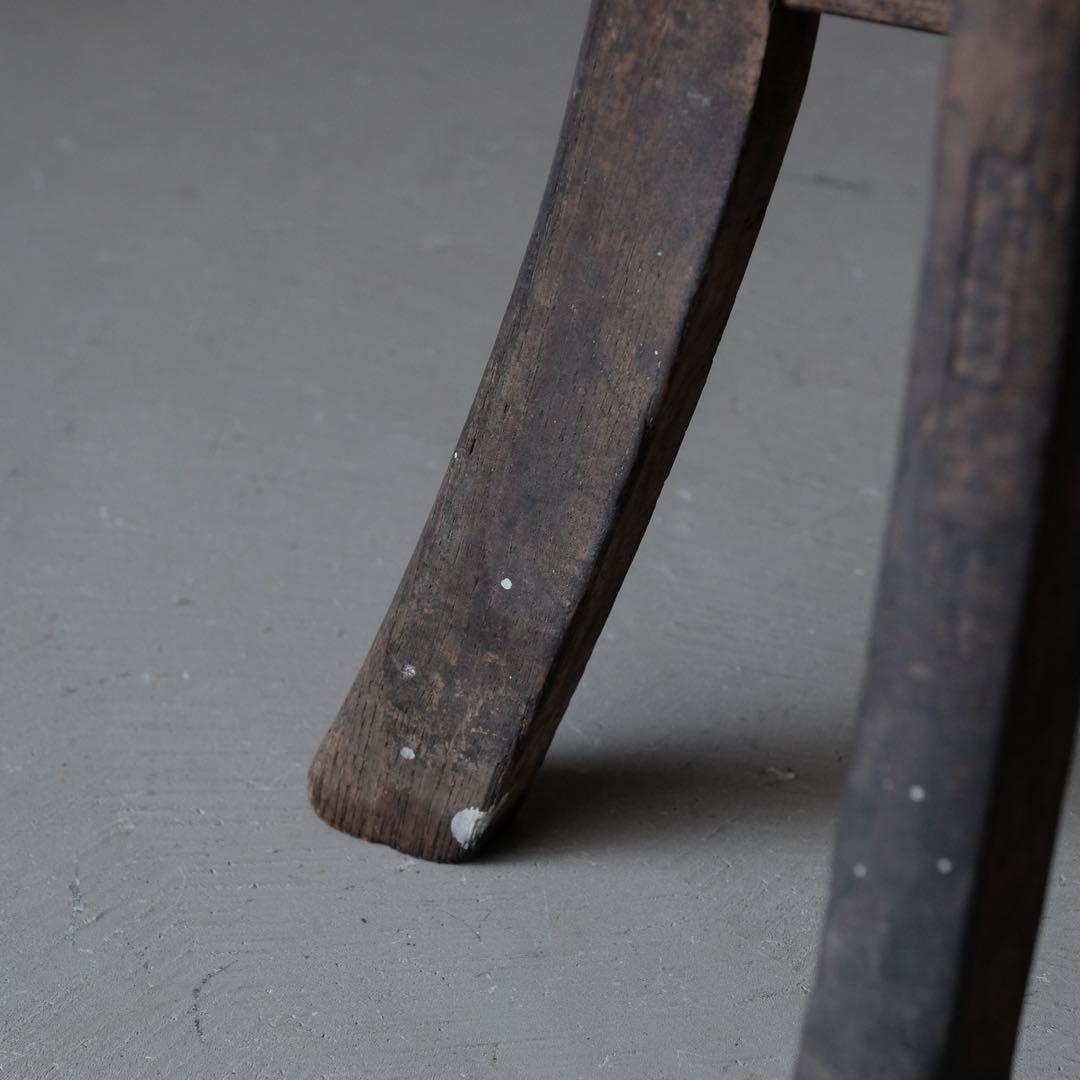 楢材 古い丸椅子　スツール チェア 古家具 古道具 アンティーク ヴィンテージ