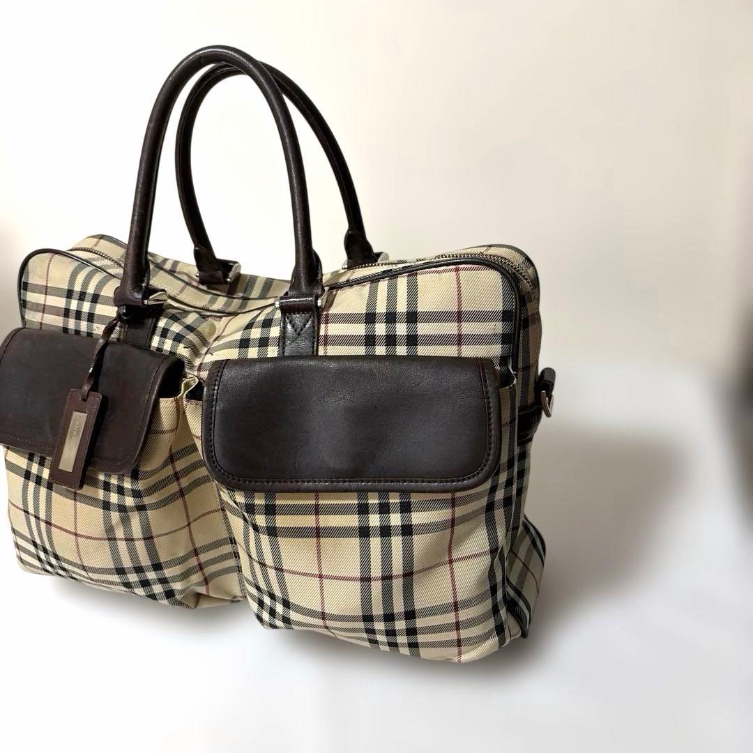 豪華 BURBERRYバーバリー ノバチェック柄 ビジネスケース×ポーチ セット