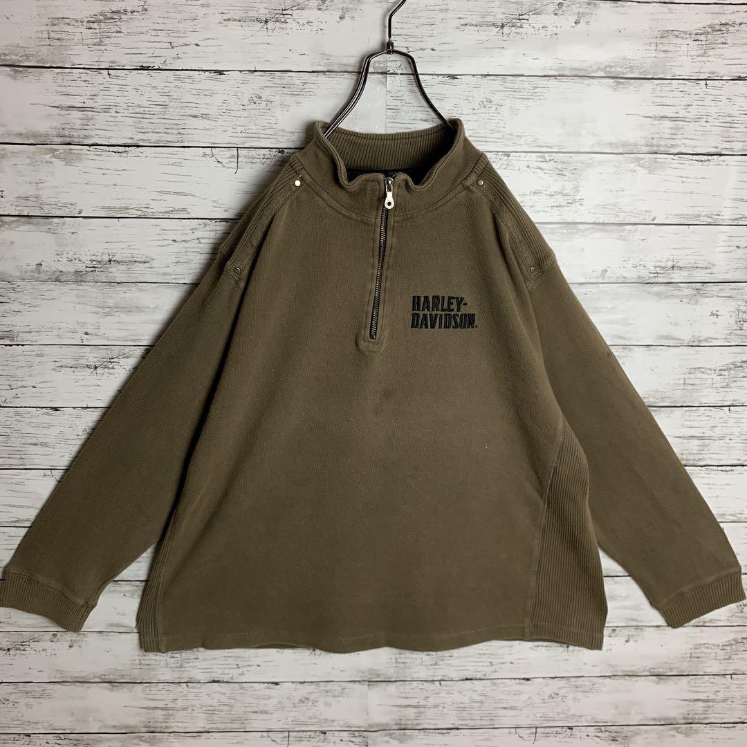 【激レア‼︎】ハーレーダビッドソン◎XL ハーフジップ スウェット C655