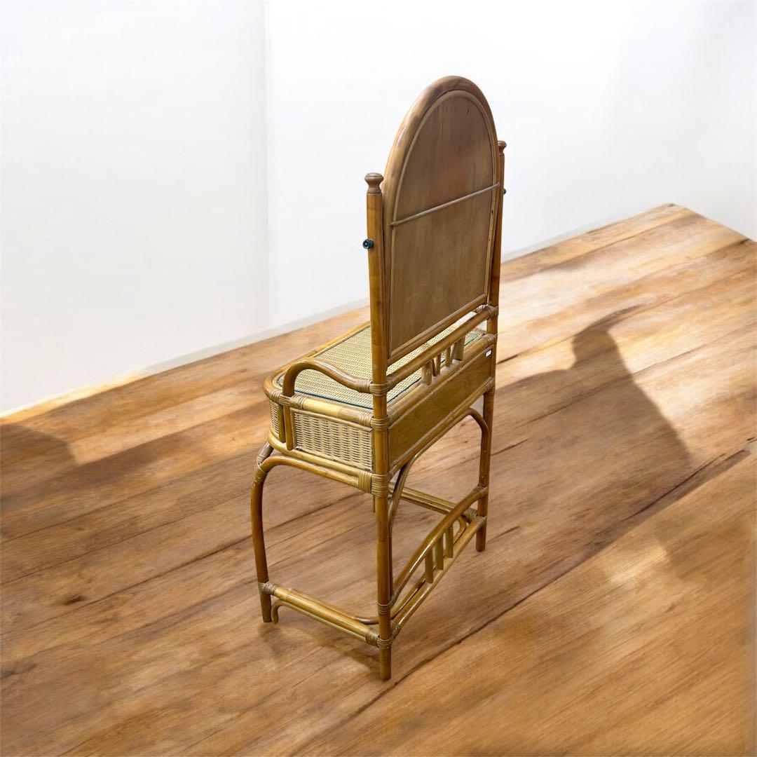 【かげぼこ】レトロ　ヴィンテージ　ラタンの化粧台　ドレッサー