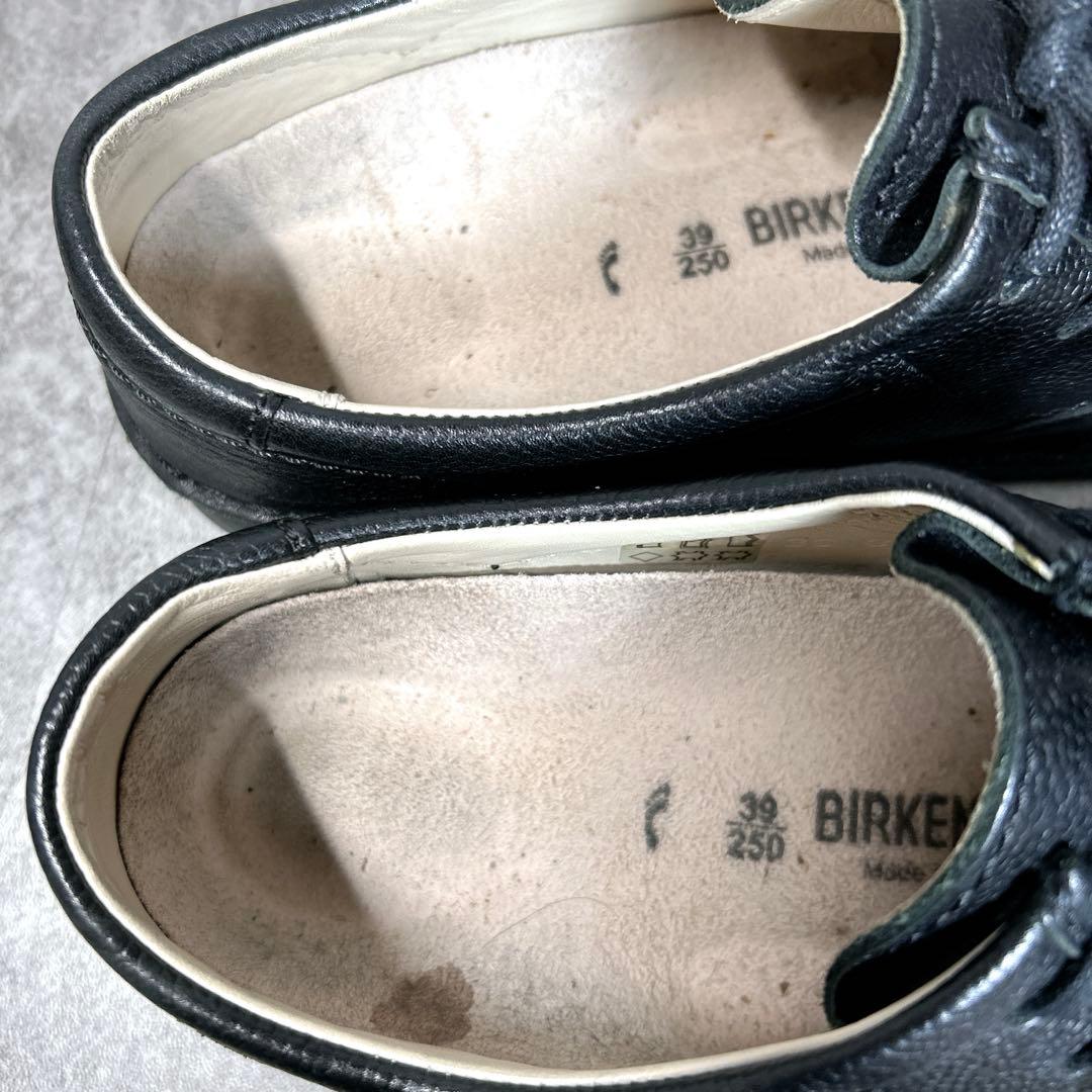 未使用級【ビルケンシュトック】パサデナ/ナロー幅/チロリアンシューズ/シボ革/黒