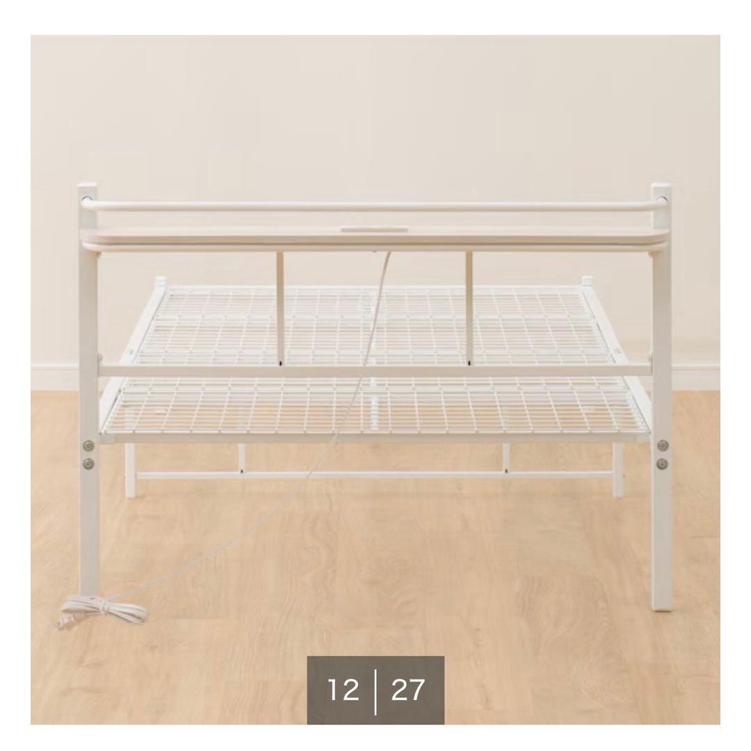 ニトリ パイプベッドフレーム ホワイトシングル バジーナC 取扱説明書付き