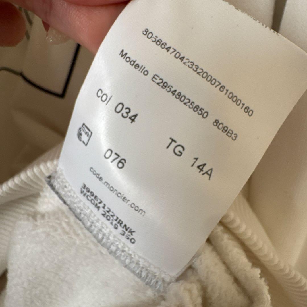 お値下げしました★大人もOK14A☆Moncler ホワイト トレーナー