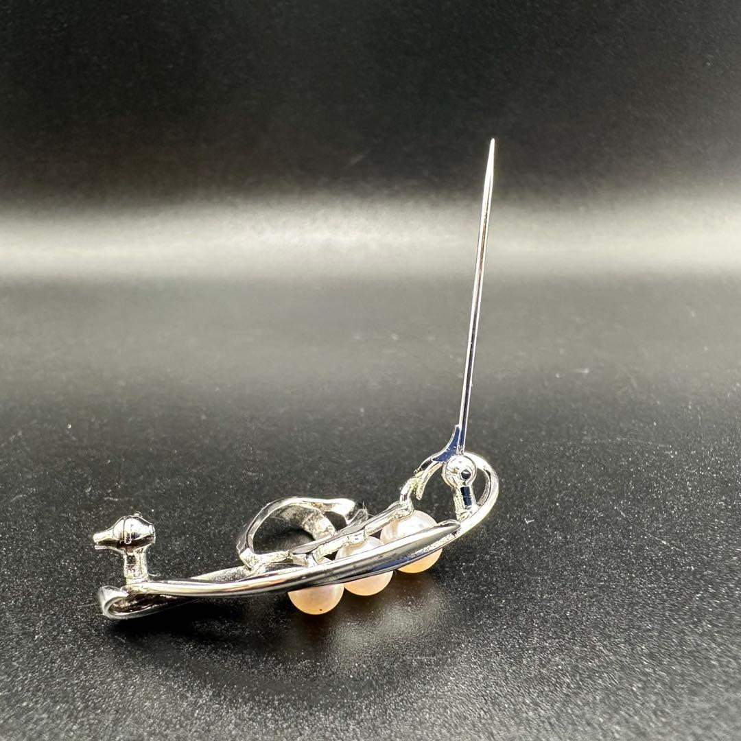 極美品✨　MIKIMOTO ミキモト　パール　ブローチ　ロゴ　刻印　1466