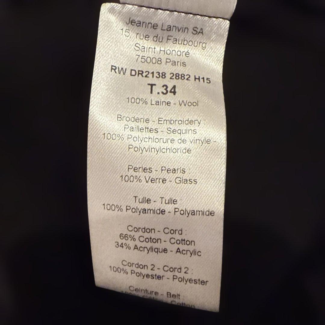 LANVINランバン フラワー刺繍 ビーズ ひざ丈ワンピース 個性的