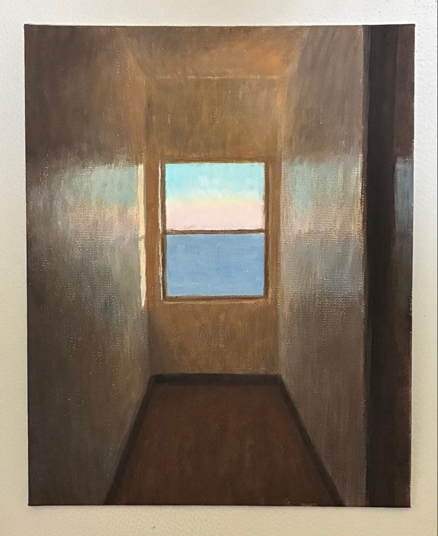 アクリル画　窓　　1201