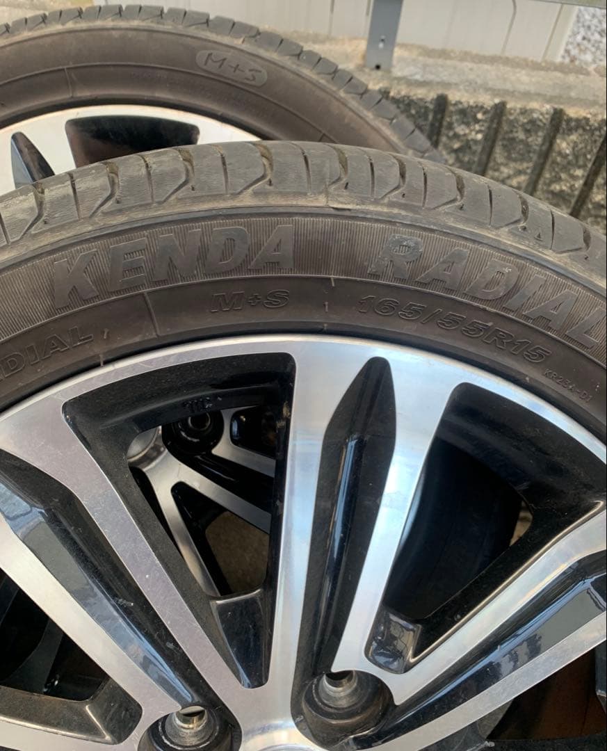 【送料込み】タントカスタム　純正アルミホイール、タイヤセット４本