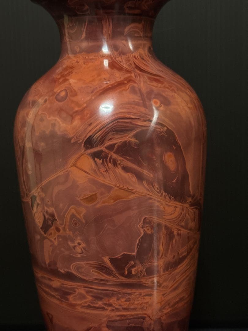 中国古玩 乾隆硝子 ガラス 練上 マーブル 花瓶