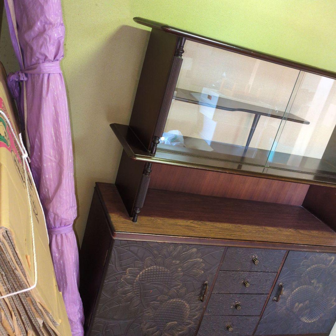 ★アンティーク茶箪笥★鎌倉彫り 違い棚 飾り棚