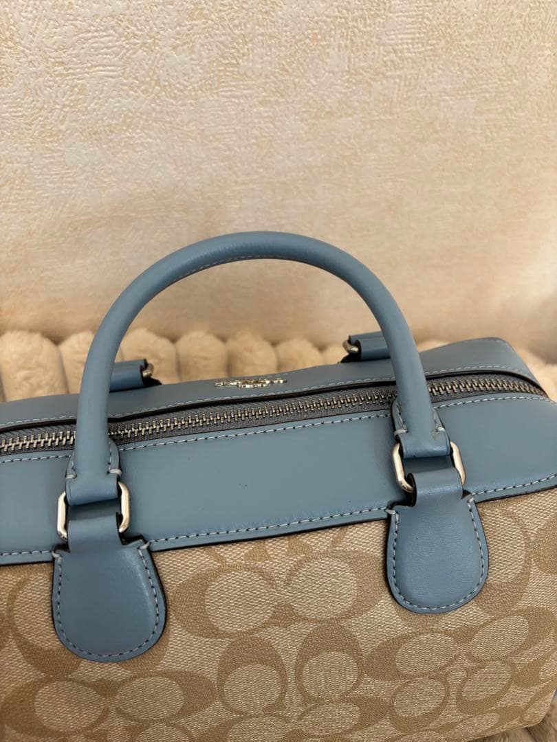 ケ*ー様 Coach ショルダーバッグ ベージュ/ライトブルー