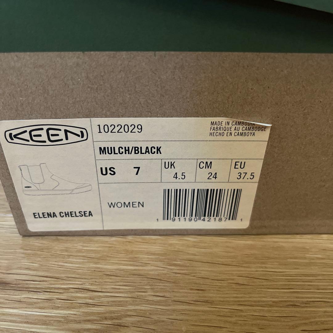 【未使用】KEENチェルシーブーツ ELENA CHELSEA 24 サイドゴア