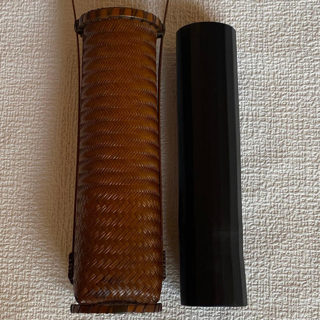 希少✨茶花　花入　竹細工　林真光　在銘　竹編手付　花籠　茶道具　華道具　花器