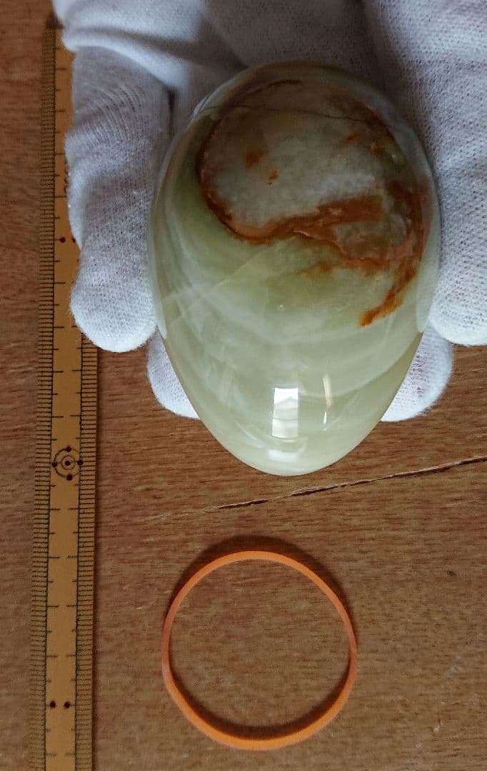 縞瑪瑙 卵石 緑 striped agate