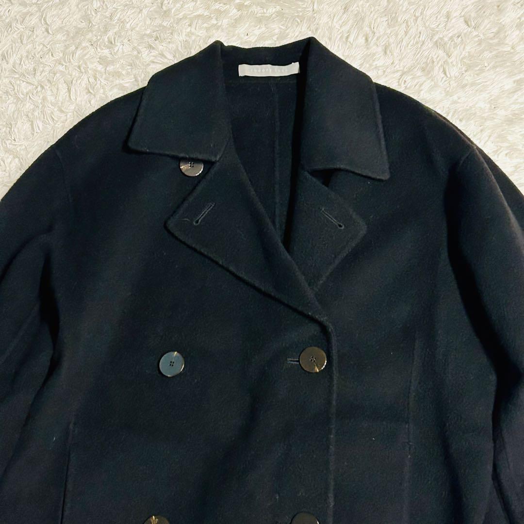 【美品】21AW セオリー カシミヤブレンド ピーコート ダブルフェイス 黒