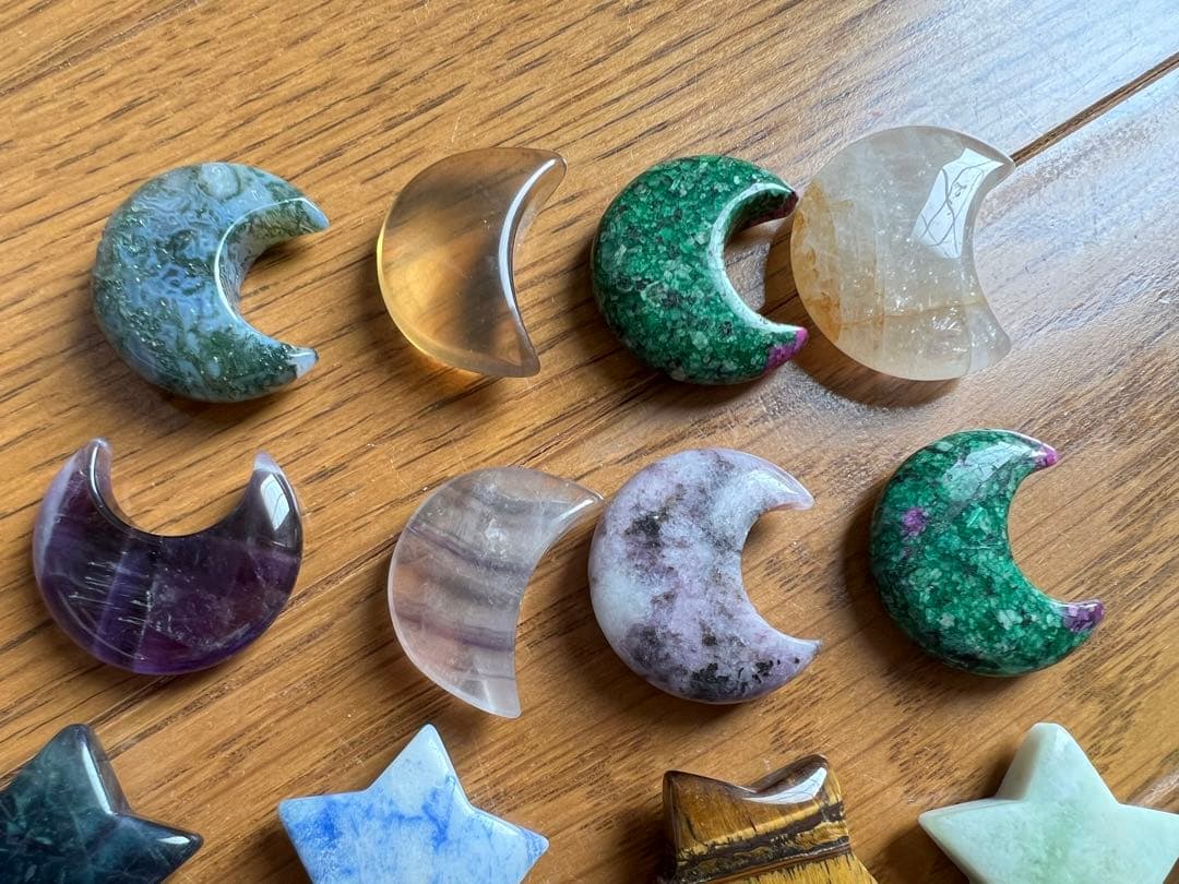 天然石 スター ムーン カービング