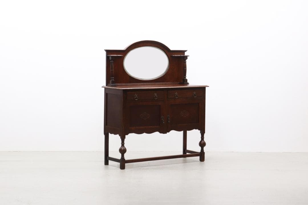 英国 イギリス ミラーバック チェスト オーク材 収納 引き出し サイドボード