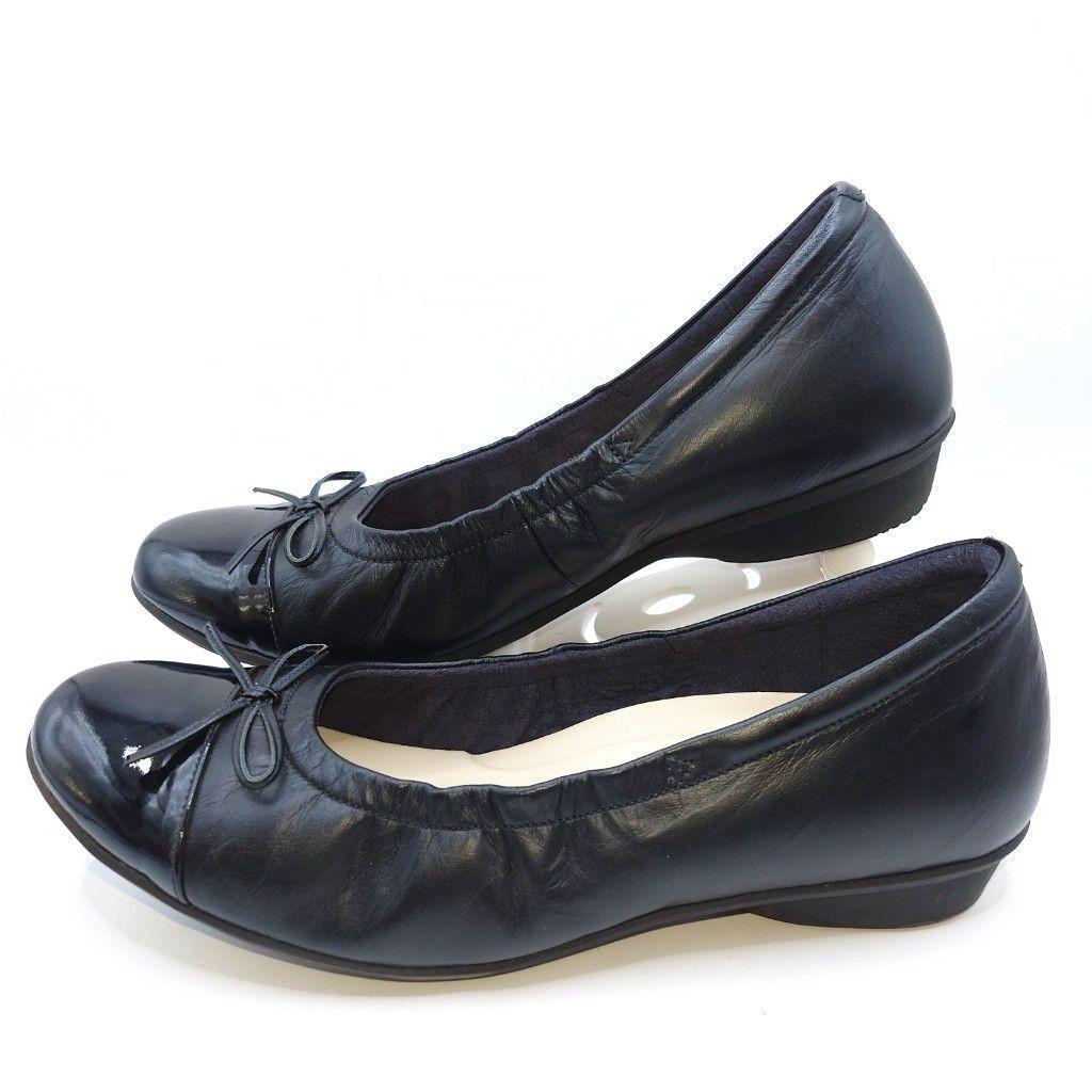 美品 ASICS pedala パンプス 24.5 EE 黒 バレエシューズ