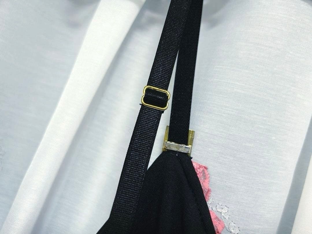 GOLDS♡初期デザイン♡ドット柄キャミトップス♡2点セット♡ブラック×ピンク