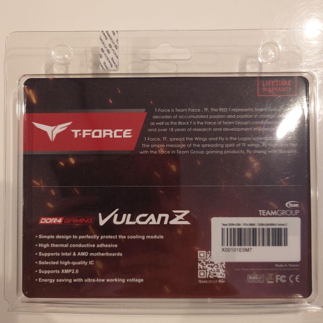 メモリー T-FORCE Vulcan Z DDR4 64GB (2x32GB)